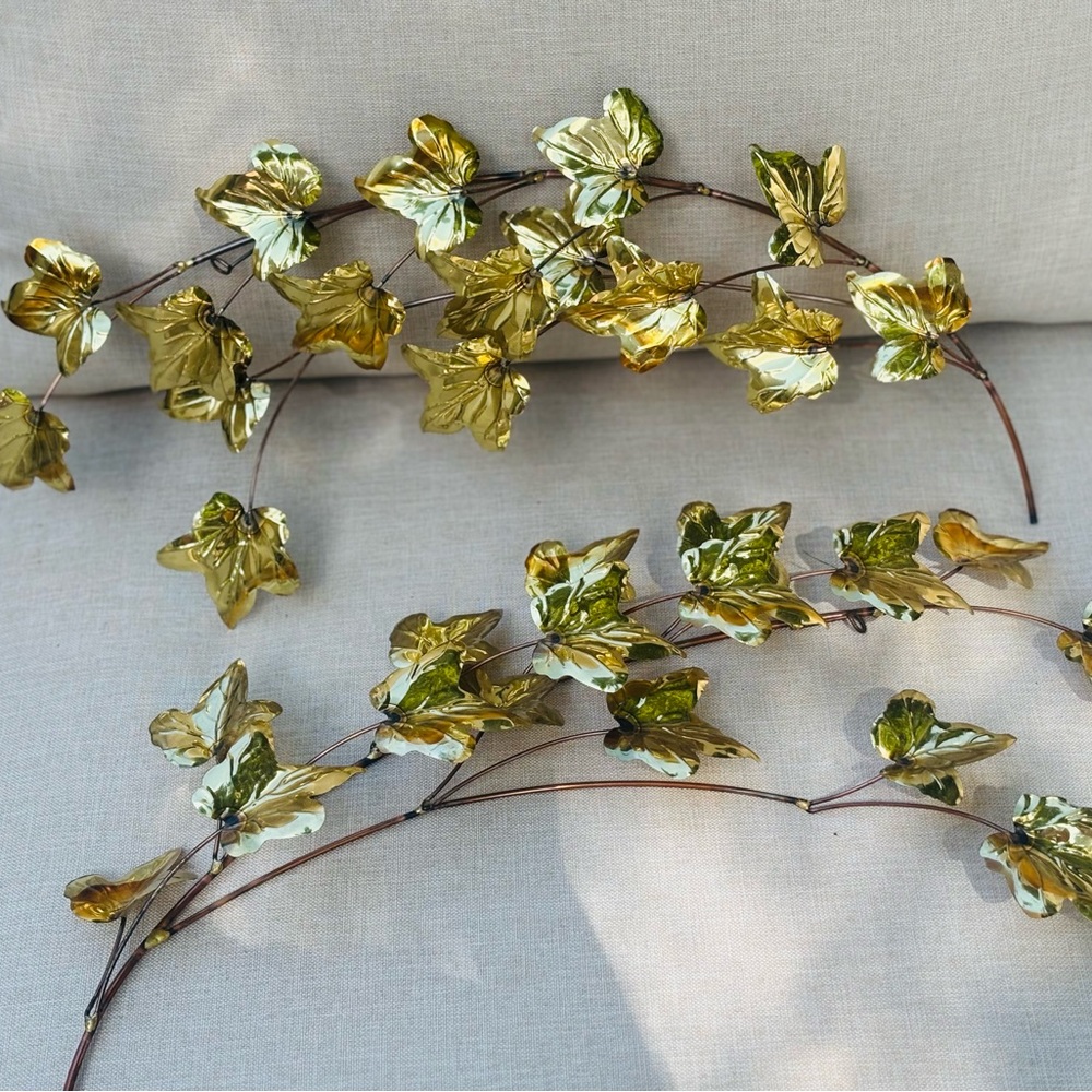 Vintage HOMCO gold tone ivy branches